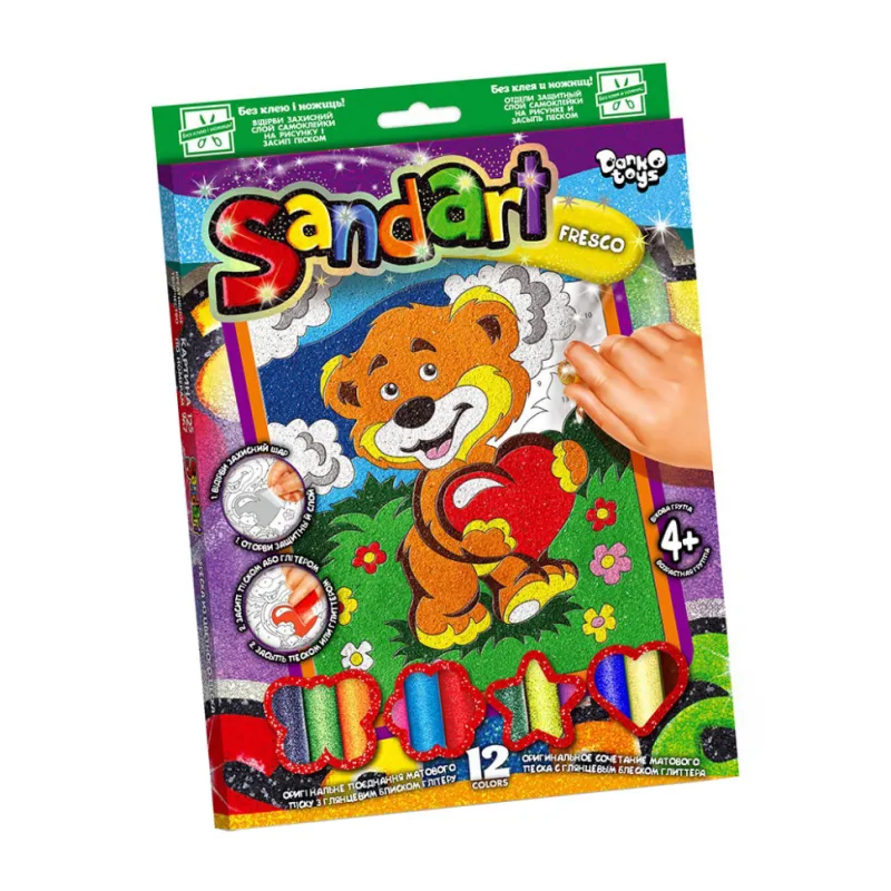 Набір для творчості Місяць "SandArt" Danko Toys SA-02-01 фреска з піску Ведмідь