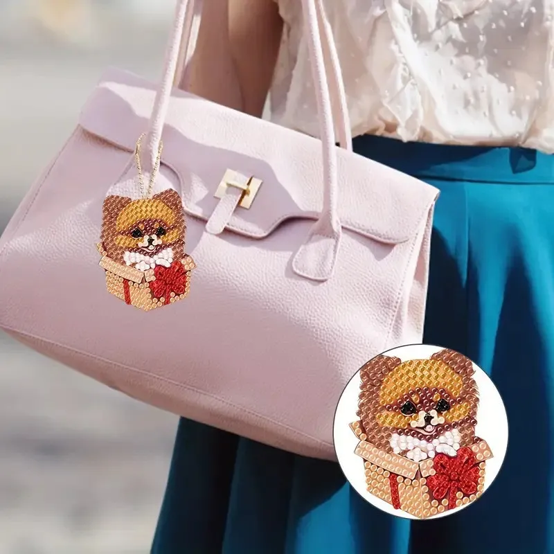 Набір брелків для алмазної мозаїки "Собачки" ColorArt BR33, 5 штук