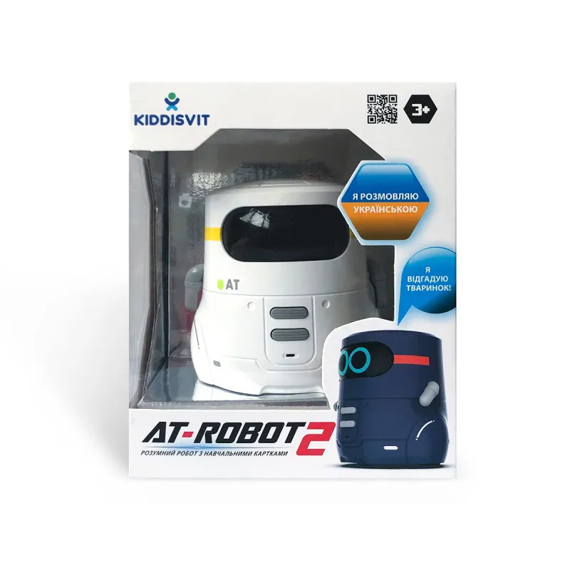 Розумний робот з сенсорним керуванням та навчальними картками - AT-ROBOT 2 (білий)