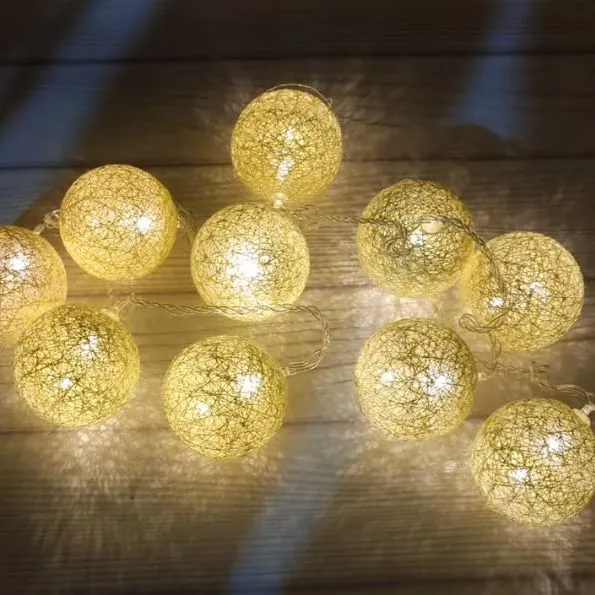 Електрогірлянда LED 10 ламп "Ялинкова куля" 1,5 м від мережі, 220В, 50Гц