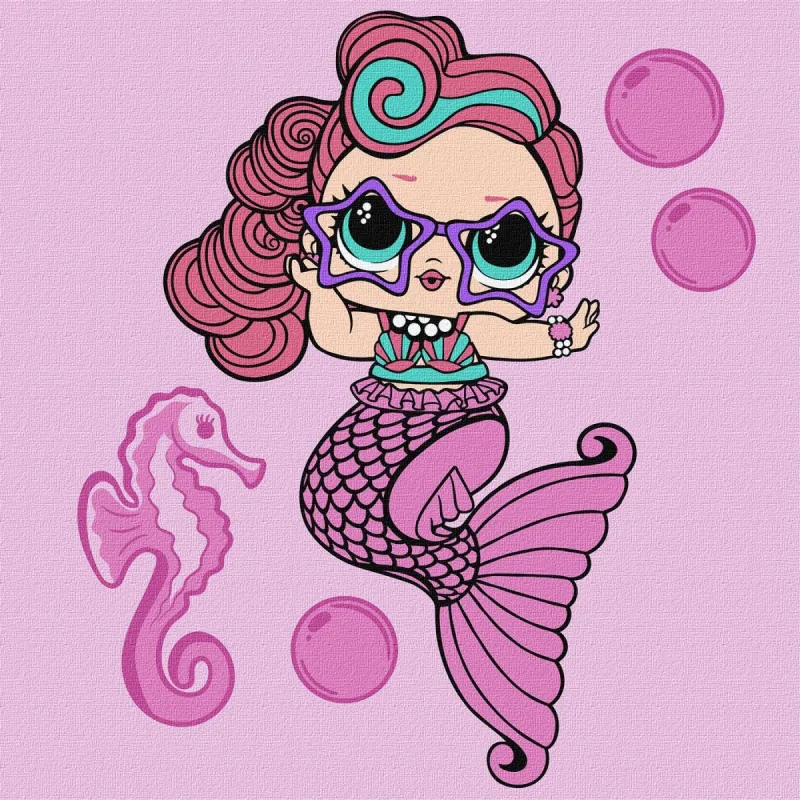 Картина за номерами з фарбами металік "L.O.L. Surprise! Mermaids. Waves" 40х40 см