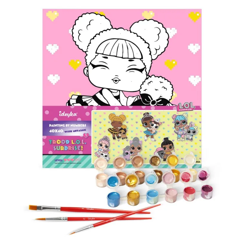 Картина за номерами "L. O. L. Surprise! TroopSurprise Queen Bee With Queen Pup"  40х40 см