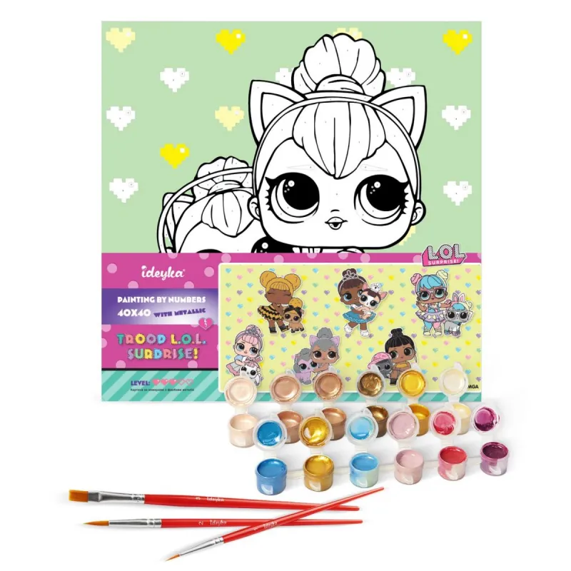 Картина за номерами "L. O. L. Surprise! TroopSurprise Kitty Queen With Kitty" 40х40 см